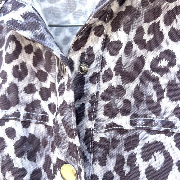 Overlover Hope Canvas Jumpsuit Boilersuit Lilac Leopard Medium Revolve - Picture 11 of 12